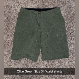 Olive Green Shorts Waist Size 31